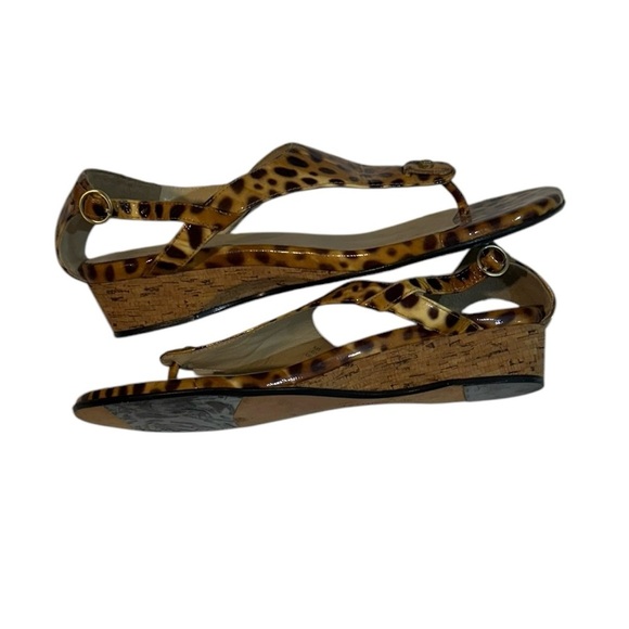 Taryn Rose Kat Patent Low-Wedge Thong Sandals Size 8.5 - Picture 7 of 8